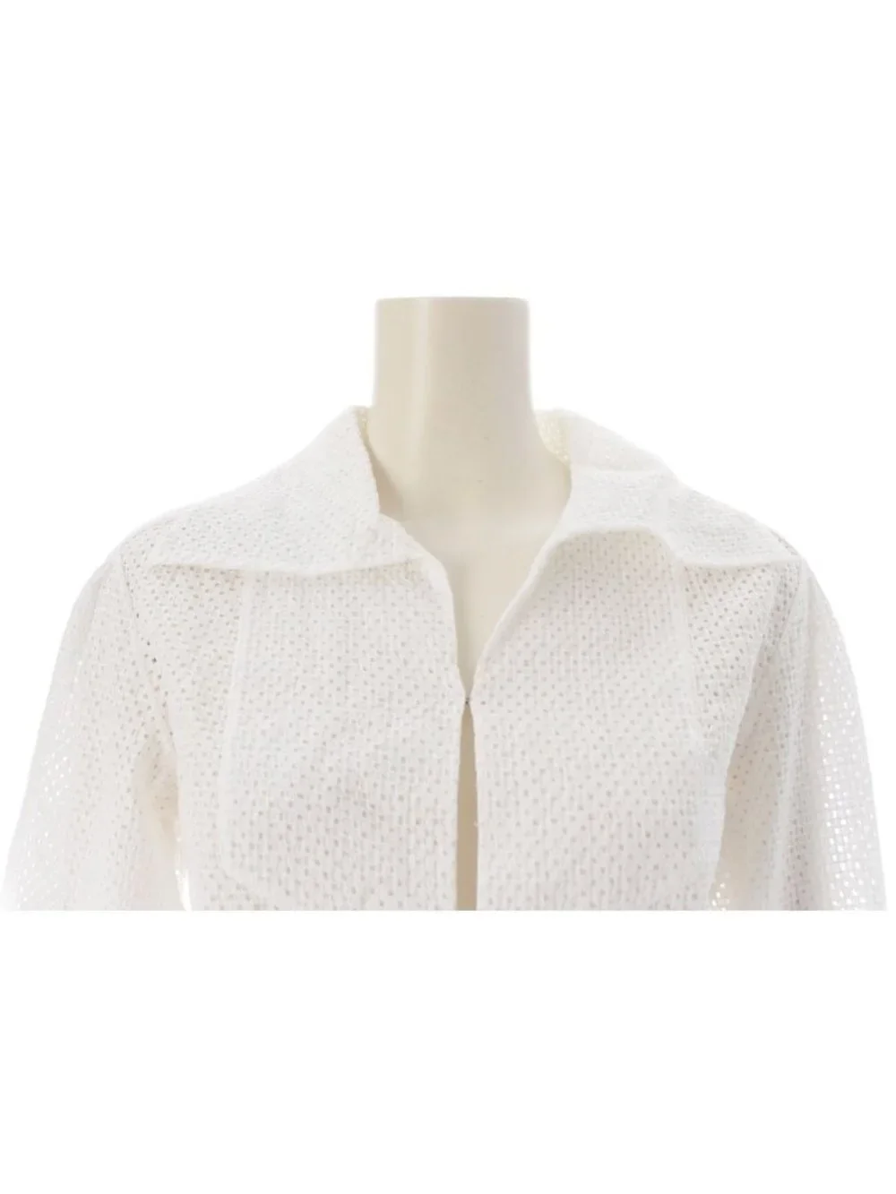 Chanel Cotton Coco Buttons Skipper Long Sleeve Shirt White 34